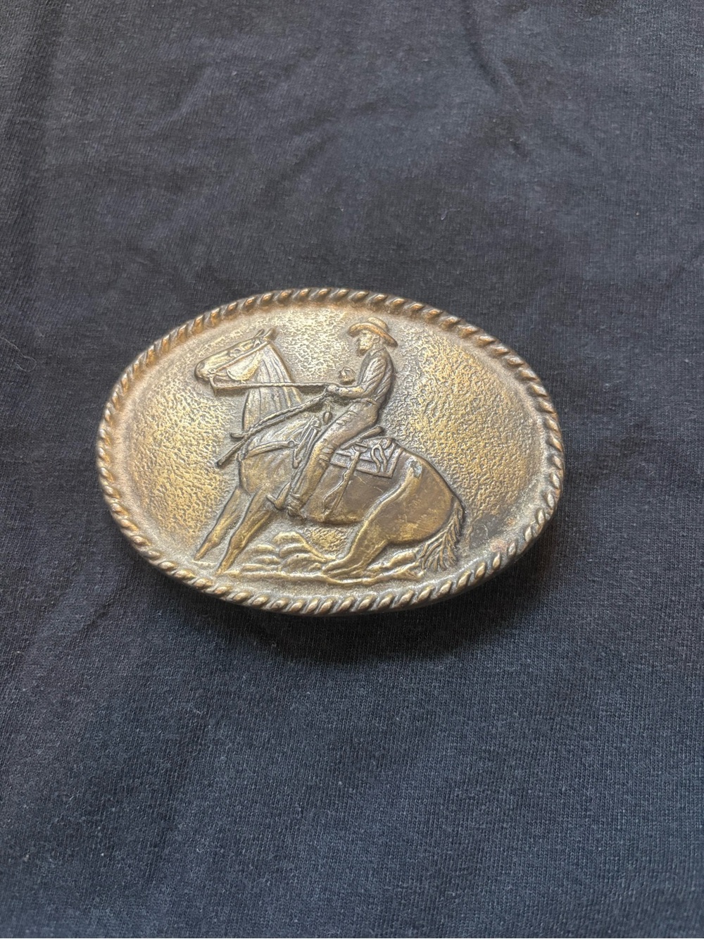 Vintage brass western belt buckle